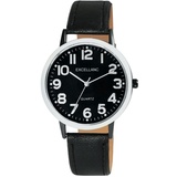 Excellanc Herren-Uhr Kunstleder Dornschließe Analog Quarz 2900233 Schwarz