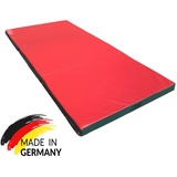 NiroSport Weichbodenmatte Turnmatte Gymnastikmatte 210 x 100 x 8 cm klappmatte Schutzmatte (einzeln, 1er-Pack), abwaschbar, robust rot