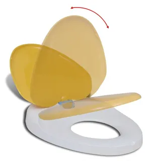 vidaXL Toilettensitz mit Absenkautomatik Erwachsene/Kinder Weiß & Gelb