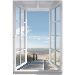 Reinders! Poster »Fenster zur Nordsee«, Outdoor für Garten oder Balkon Reinders! Farbe Bild(er): Blau
