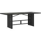 vidaXL Gartentisch mit Glasplatte 190 x 80 x 74 cm Schwarz