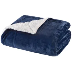 WOHNWOHL® Flauschige Sherpa Kuscheldecke • Mikrofaser Wohndecke • Fleecedecke als Sofaüberwurf • Sofadecke/Tagesdecke/Wohnzimmerdecke • Teddyfleece Decke für Bett und Sofa