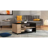 INOSIGN Couchtisch »Correze Kaffetisch, 100 cm, Artisan Eiche, in trendigen Farben, modern«, Mit zwei Ablageboden, Rollen, schwarz