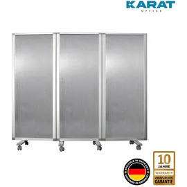 karat office Doppelseitige Trennwand 3-teilig Semi-Transparent