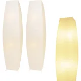 Lianheng Faltbare Reispapier Stehlampe, Papierlampen im minimalistischen Stil, klassische moderne Papier Stehlampe Käfig für Wohnzimmer, Schlafzimmer (2 Pack)
