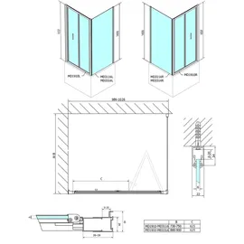 Polysan DEEP Komplettdusche links 100 x 75 cm 1910MD3116-SET