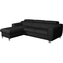 Ecksofa Aspen Leder Schwarz