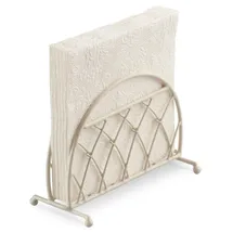 Ambiente Home Ambiente Metall Serviettenhalter - Napkin Holder Standing Lattice Cream - Für Servietten 33x33 cm Und 25x25cm