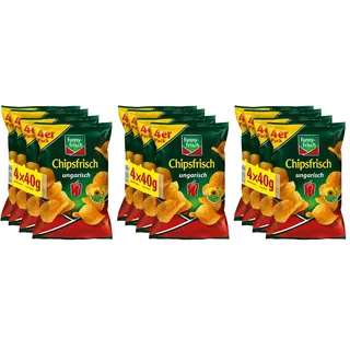 funny-frisch Chipsfrisch ungarisch Multipack, 4 x 40 g (Packung mit 3)