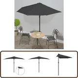 Vidaxl - Balkon-Sonnenschirm mit Alu-Mast Anthrazit 300x155 cm Halbrund - Balkonschirm - Sonnenschirm - Gartensonnenschirm - Halbmondschirms