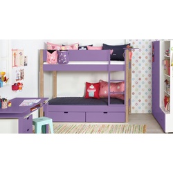 Etagenbett 90x200 cm violett aus MDF und Buche - Kids Town Color