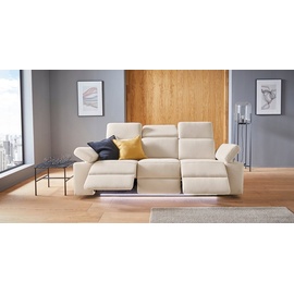 Places of Style 3-Sitzer »Kilado«, mit 2x Relaxfunktion, verstellbarer Armlehne, Kopfteilverstellung, beige