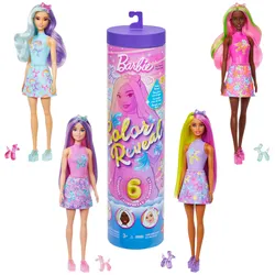 Barbie Color Reveal Ballontier-Reihe Puppe und Accessoires mit 6 Überraschungen (Stile können abweichen)