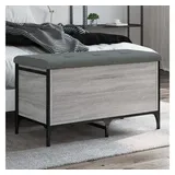 vidaXL Sitzbank mit Stauraum Grau Sonoma 82x42x45 cm Holzwerkstoff