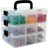 Bins & Things Kleinteilemagazin Clear, stackable storage containers with 3 tiers and 18 adjustable