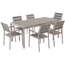 Beliani Gartenmöbel Set grau 6-Sitzer Minimalistisch Terrasse Outdoor