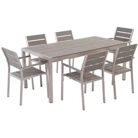 Beliani Gartenmöbel Set grau 6-Sitzer Minimalistisch Terrasse Outdoor