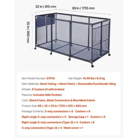 Vevor Aufbewahrungskorb 175,5 x 81,5 x 89,0 cm schwarz