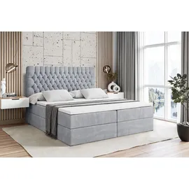 altdecor BOXBETT mit Matratze und Lattenrost, - SERENE - 160x200 - H4 - Grau