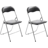 CLP Klappstuhl Felix 2er Set 59 x 59 x 108 cm schwarz/silber