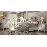 Xlmoebel Schlafzimmer-Set Barockes Schlafzimmermöbel aus edlem Holz mit Eleganz, (4-tlg., Bett + 2x Nachttische + Kommode), Hergestellt in Europa grau|weiß