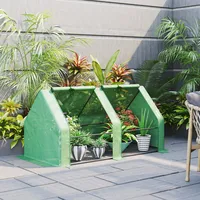 Outsunny Gewächshaus Mit 2 Rollfenster, Pe-gitterfolie, Foliengewächshaus Aus Stahl, Treibhaus Für Balkon, Garten, Tomatenhaus 180x90x90cm, Tomatengewächshaus Für Gemüse, Blumen, Pflanzen, Grün