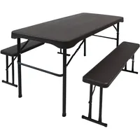 Trutzholm Bierzeltgarnitur 3-tlg. Länge 107 cm Festzeltgarnitur Gartenmöbel Set aus 2 B... grau