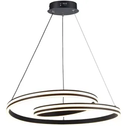 LED Hängeleuchte Pendellampe Metall Schwarz CCT Farbwahl dimmbar H 116 cm