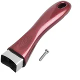 Bakelit-Topfgriff, verbrühungssicher, langer Griff, Ersatz mit Schraube für Küche, Stielkasserolle, Pfanne, 163 x 42 mm, hitzebeständig, abnehmbare Seite mit Edelstahlboden (rot)