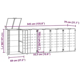 deluke Mülltonnenbox GORILO 345 x 117 x 79 cm schwarz