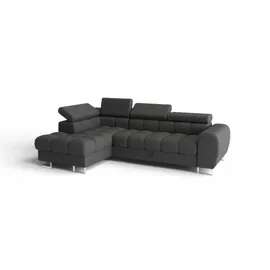 Fun Möbel Ecksofa Schlafsofa Stoff 2-Sitzer Grau