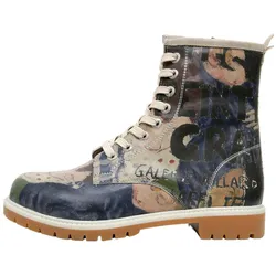 Schnürboots DOGO "Damen Boots Les Peintres Vegan Damen Boots / Female", Damen, Gr. 36, Normalschaft, beige (natur), Lederimitat, Schuhe, Vegan