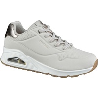 Skechers Uno Shimmer Away, coole Damen Synthetik Sneakers, Sportschuhe in natural, Air Cooled Memory Foam Fußbett, Skech-Air-Laufsohle