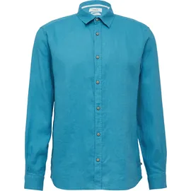 s.Oliver Regular Fit: Langarmhemd aus Leinen - türkis - XXL