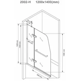 Buylando Glaswerk Westfalen – Parete Vasca 120x140 cm, (h)