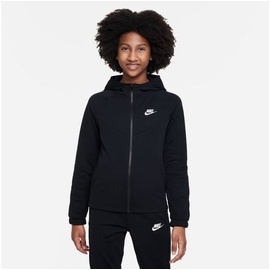 Nike Trainingsanzug NIKE SPORTSWEAR "BIG KIDS' (GIRLS') TRACKSUIT" Gr. XL (164), schwarz-weiß (black, black, white, white) Kinder Sportanzüge Trainingsanzüge