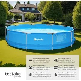 Tectake Stahlrahmenpool 360 x 76 cm inkl. Filterpumpe