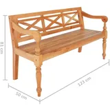 vidaXL Batavia-Bank Hellbraun 123 cm Massivholz Mahagoni