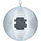 Relaxdays Discokugel, zum Aufhängen, für Decke, große Spiegelkugel, Party Deko, Mottoparty, Diskokugel Ø 20 cm, silber