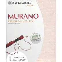 Zweigart Zählstoff MURANO Precut 32 ct. 3984 Farbe 4259 Splash rosa-weiß, Handarbeitsstoff für Stickerei 48x68 cm