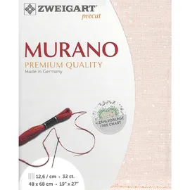 Zweigart Zählstoff MURANO Precut 32 ct. 3984 Farbe 4259 Splash rosa-weiß, Handarbeitsstoff für Stickerei 48x68 cm