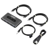 SpeaKa Professional 2 Port USB 3.2 Gen 1-Umschalter (USB 3.0) Grau