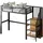 stilvora Hochbett 90 x 200 cm Metall schwarz