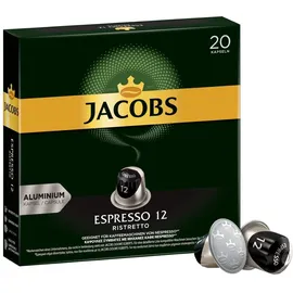 Jacobs Kaffeekapseln Espresso Ristretto, Intensität 12 von 12, 200 Nespresso®* kompatible Kapseln, 10 x 20 Getränke