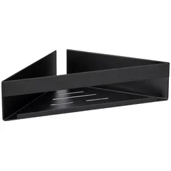 Badregal WENKO "Turbo-Loc Genova", schwarz, B:36cm H:8cm T:17cm, Edelstahl, Regale, Befestigen ohne Bohren in der Ecke