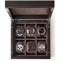 TAWBURY Uhrenbox Holz 6 Uhren - Luxuriöse Uhrenbox 6 Uhren | Uhrenbox Herren Holz | Uhrenbox Damen | Uhr Aufbewahrung | Uhr Etui | 6 Watch Box | Kassod-Holz