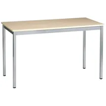 Sodematub Mehrzwecktisch ahorn, alu rechteckig, Vierkantrohr alu, 120,0 x 60,0 x 74,0 cm