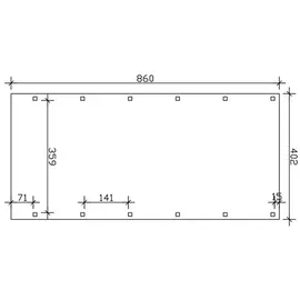 SKANHOLZ Friesland Flachdach Carport 4,02 x 8,60 m anthrazit inkl. Pfostenanker