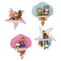 BOARTI Kinderregal Muschel hängend für Toniebox und Tonie Figuren platzsparendes Regal Maße: H. 31 x B. 34 x T. 19 cm Wandregal für Musikbox und Figuren Aufbewahrung mit Magneteinsätzen Aufbewahrungsregal Holz