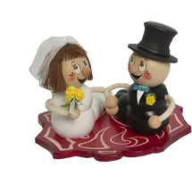 Kuhnert Drechslerei Rauchmann/Räucherfigur - Rauchwurm aus Holz - Rudi & ROSI - Motiv: Hochzeitspaar - Höhe: ca. 14cm - Made in Germany